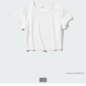Uniqlo White Cropped Crewneck T-Shirt